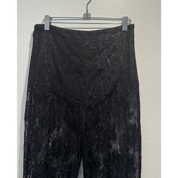 MAJORELLE Size Medium Sheer Black Lace Pants With Brief Goth Punk Boho Festival - Picture 5 of 11